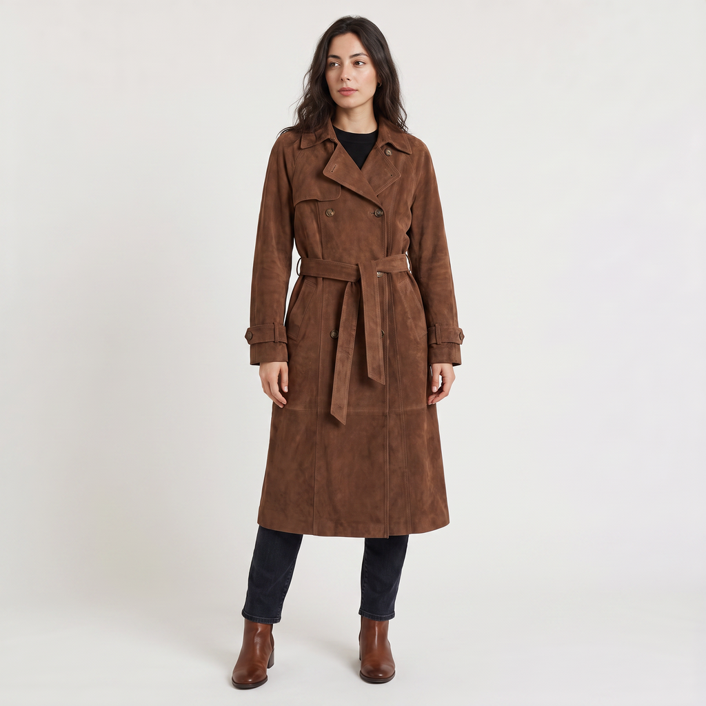 Women's Everyday Suede Trench Coat