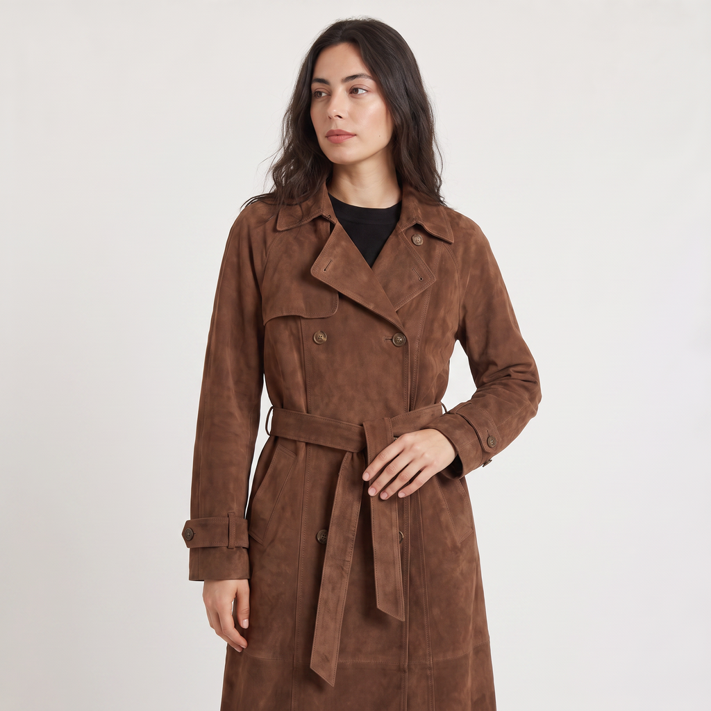Women's Everyday Suede Trench Coat