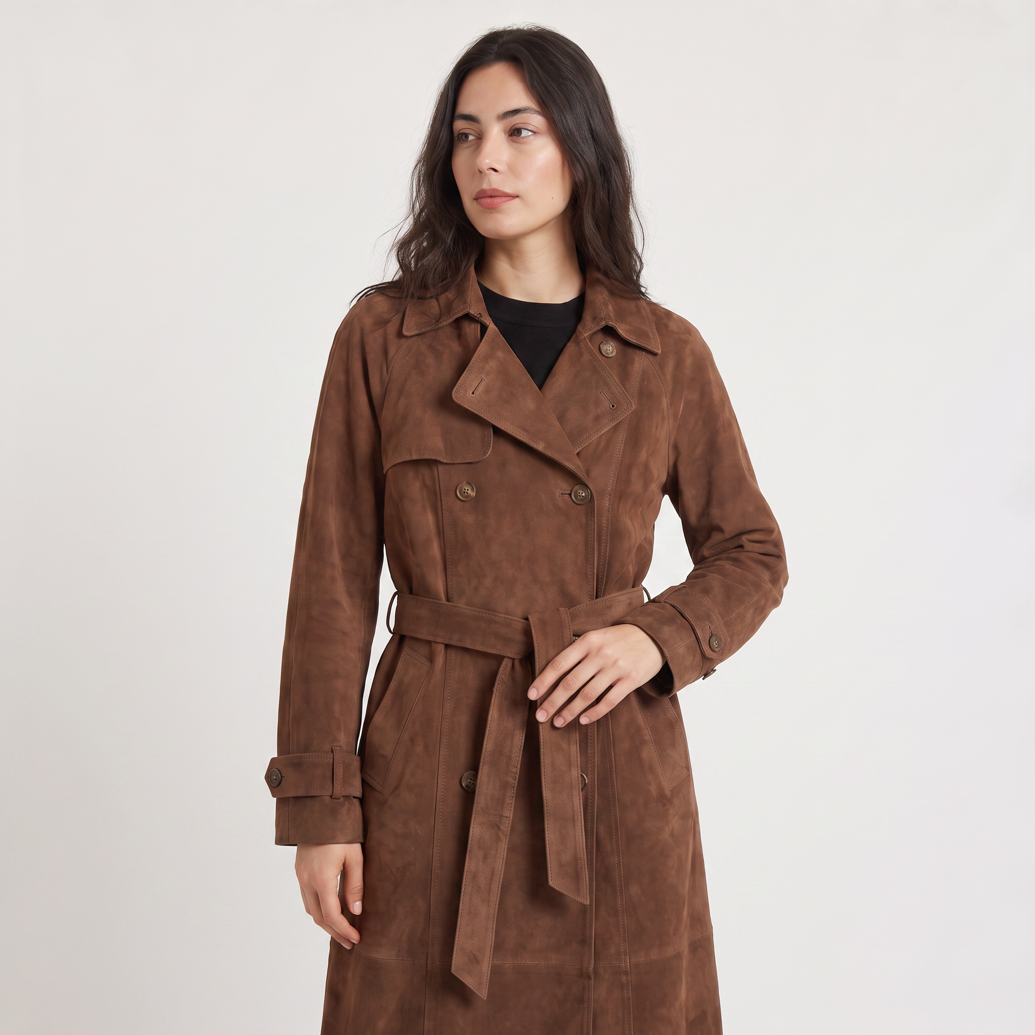 Women's Everyday Suede Trench Coat