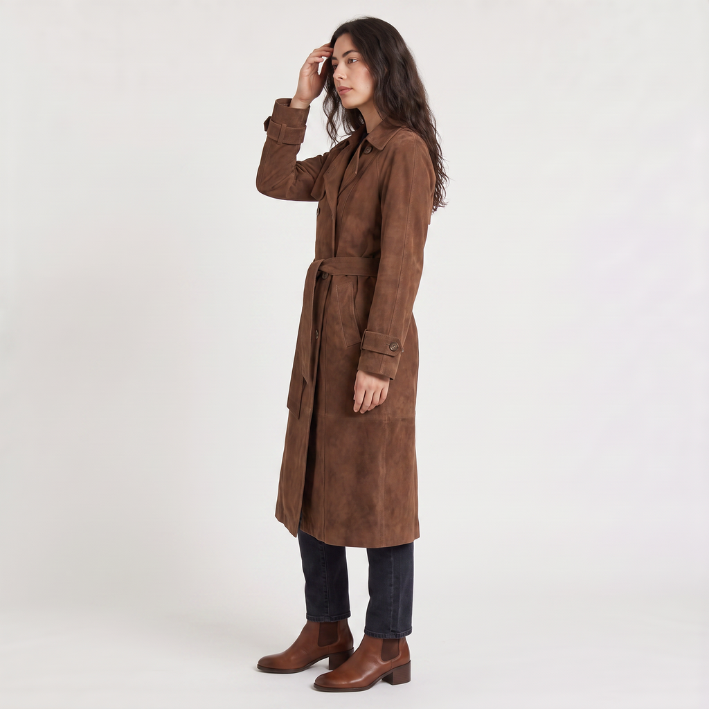 Women's Everyday Suede Trench Coat