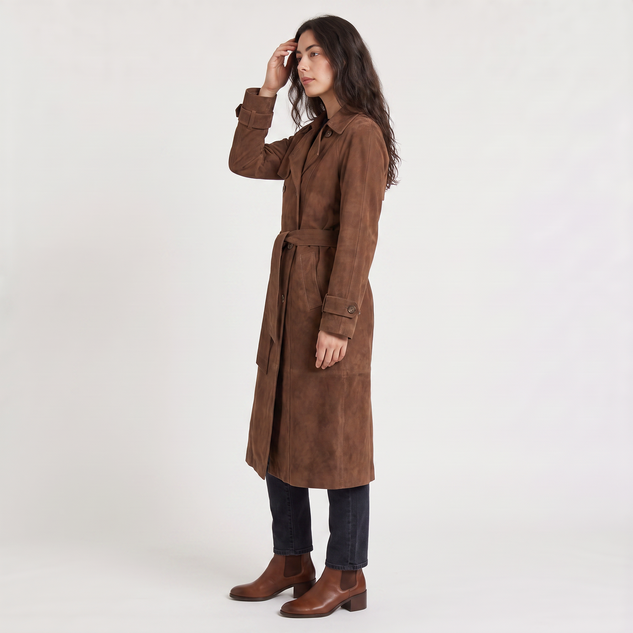 Women's Everyday Suede Trench Coat