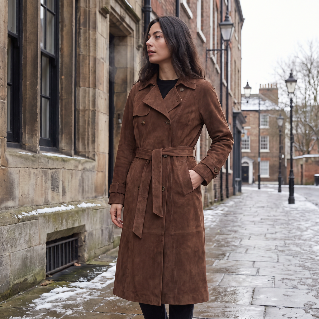 Women's Everyday Suede Trench Coat