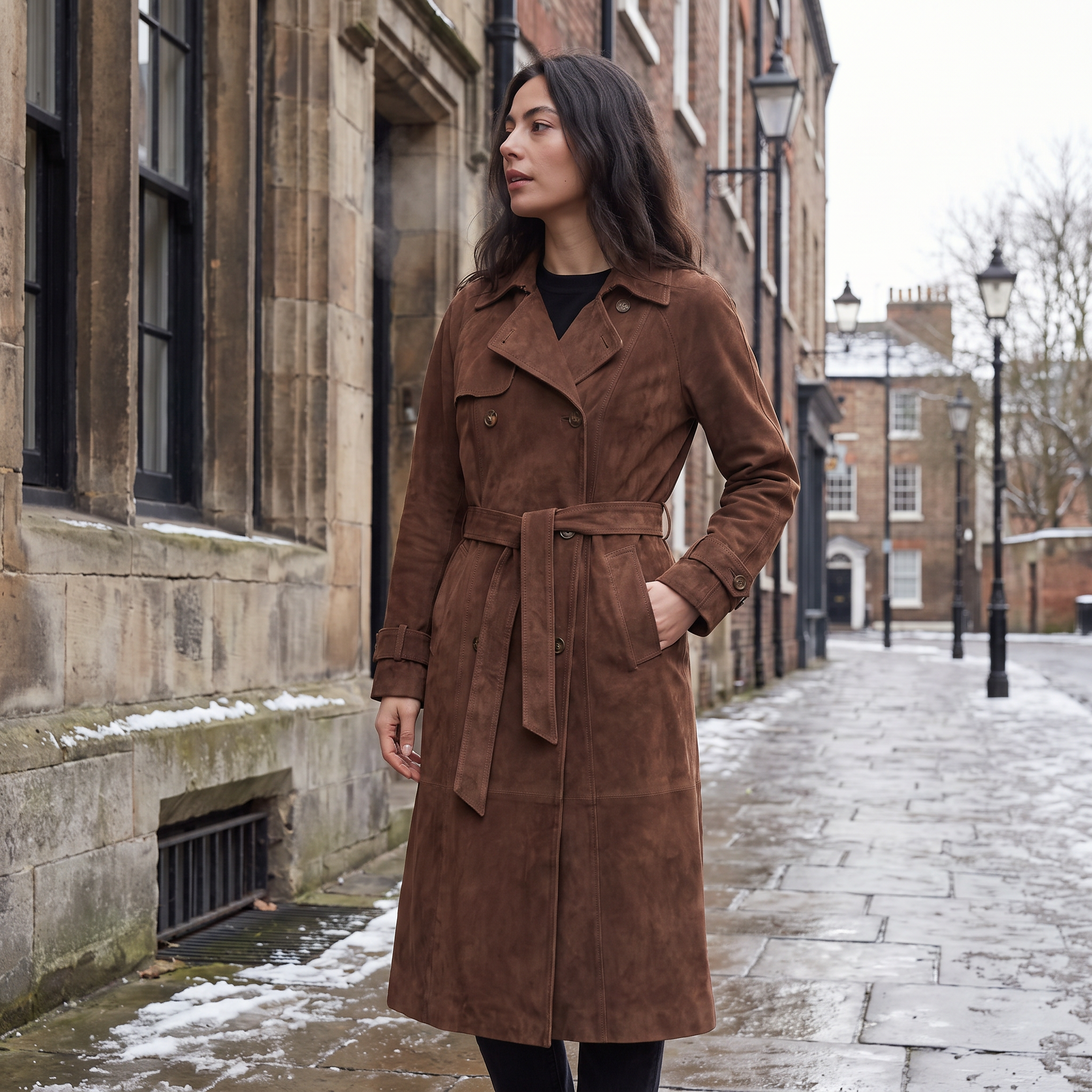 Women's Everyday Suede Trench Coat