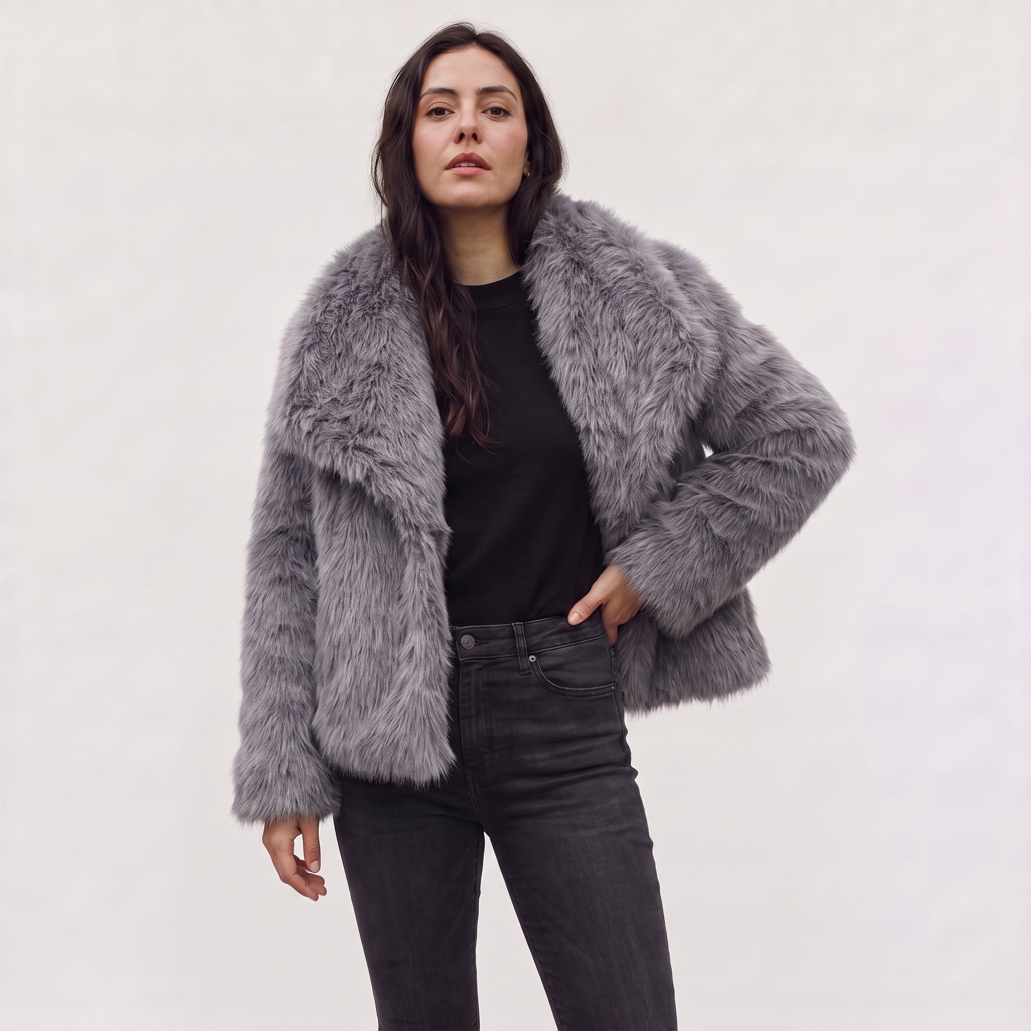 Women's Longline Faux Fur Coat