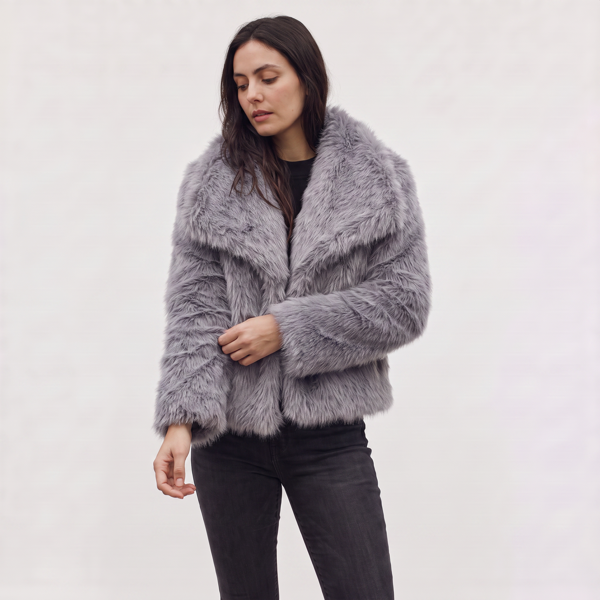 Women's Longline Faux Fur Coat