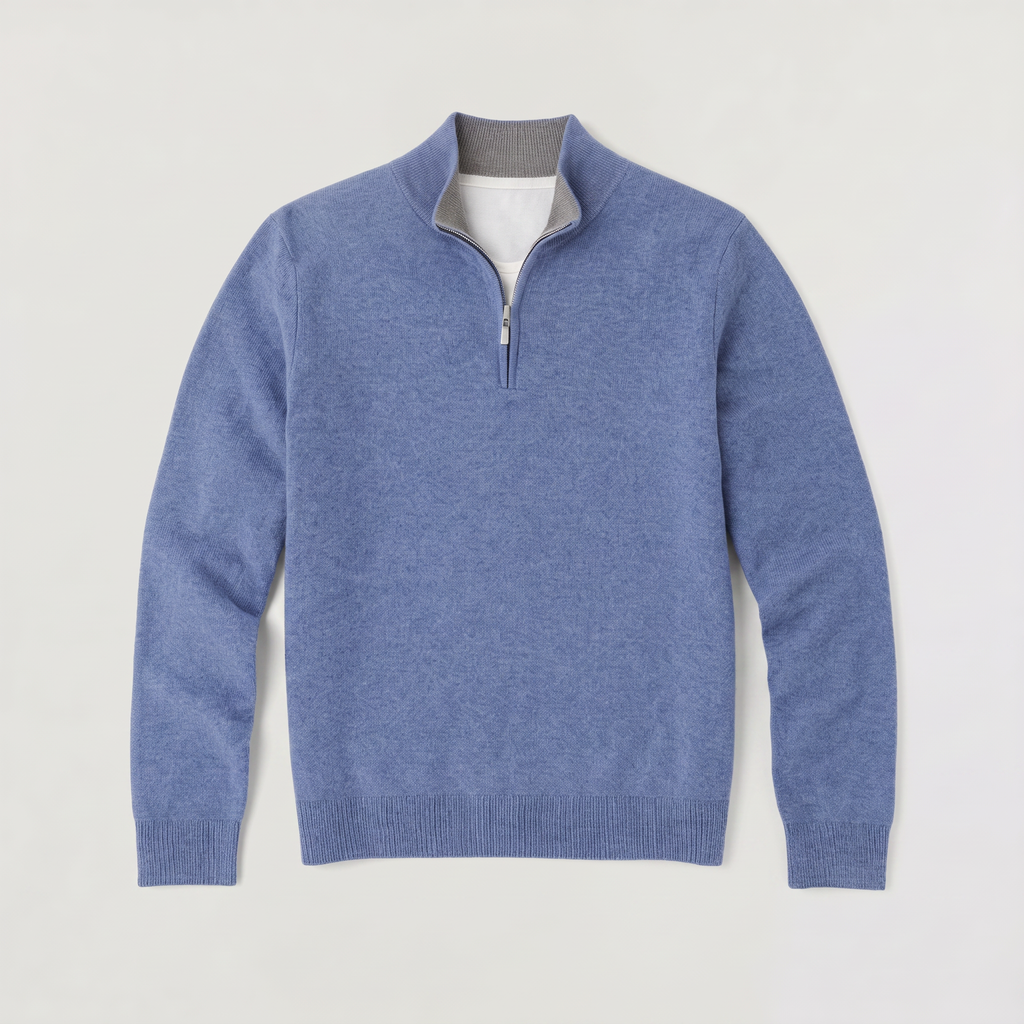Men's Half-Zip Wool Blend Sweater