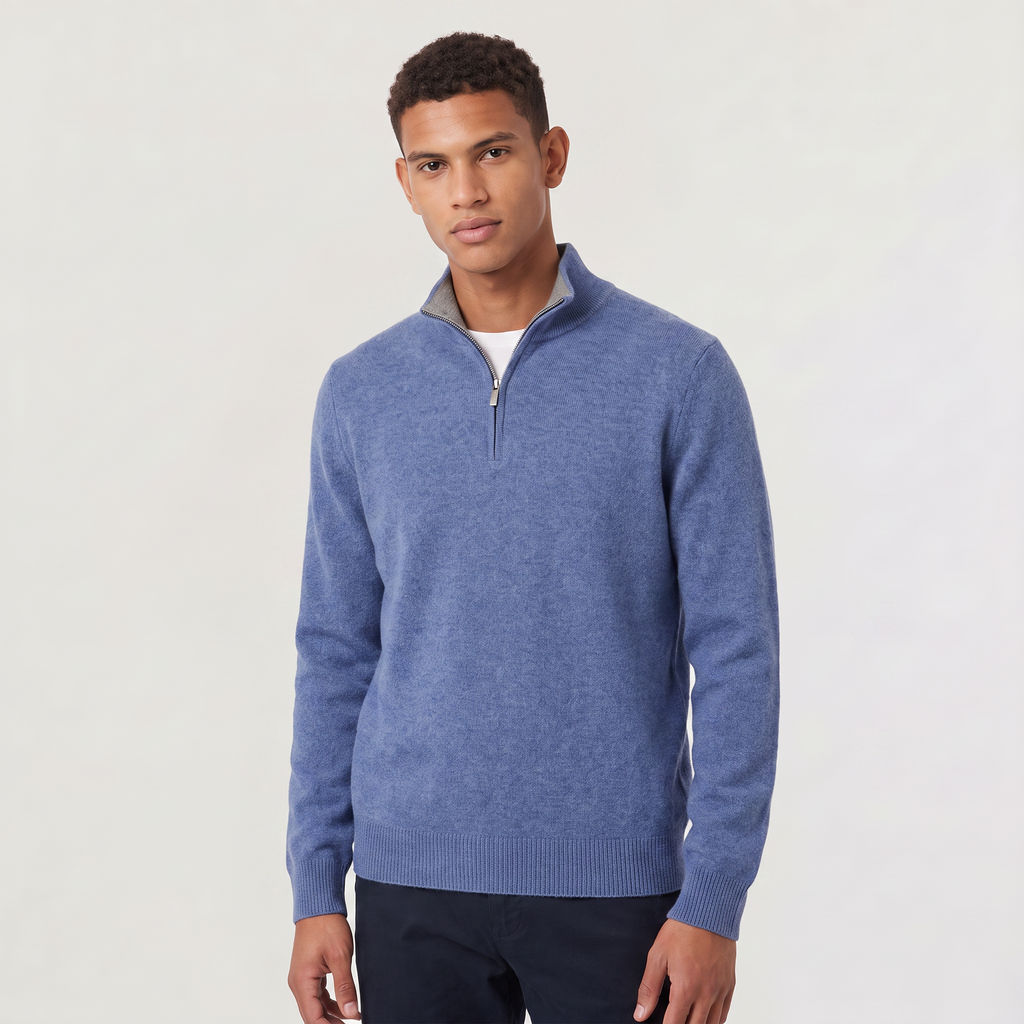 Men's Half-Zip Wool Blend Sweater