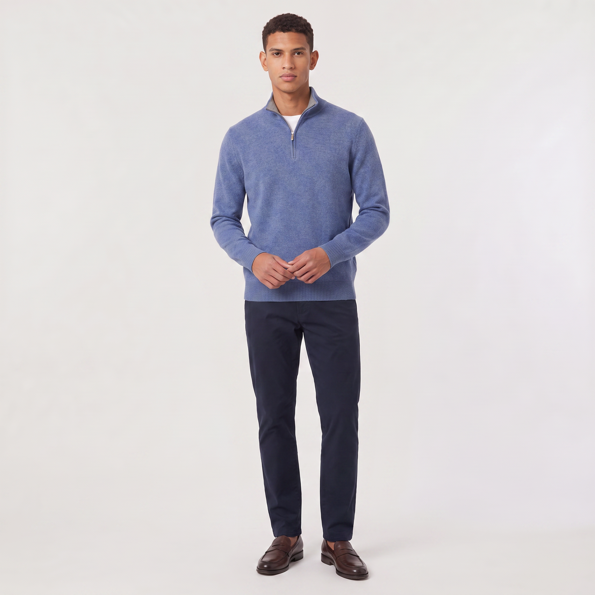 Men's Half-Zip Wool Blend Sweater