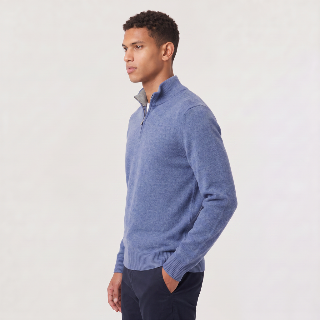 Men's Half-Zip Wool Blend Sweater