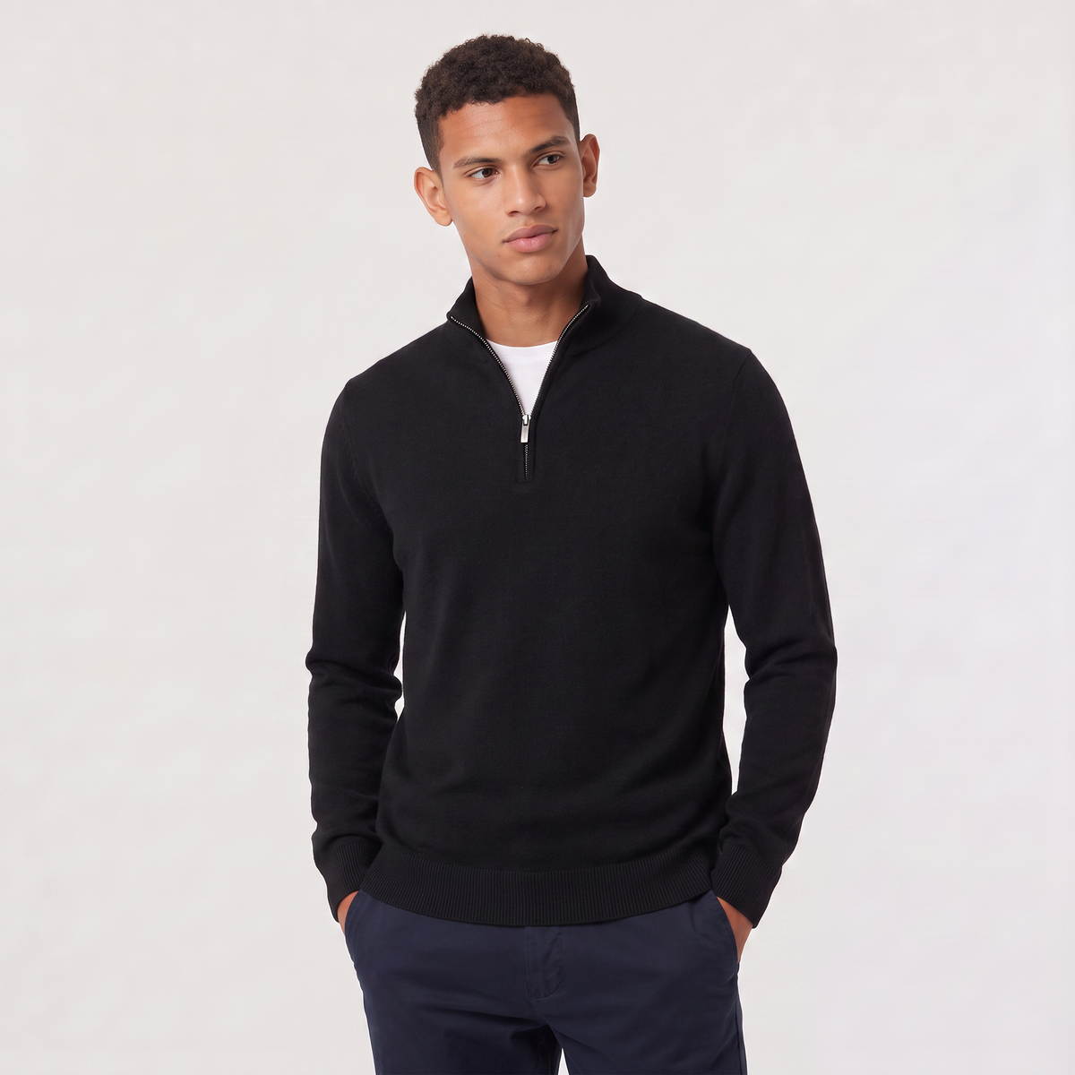 Men's Half-Zip Wool Blend Jumper