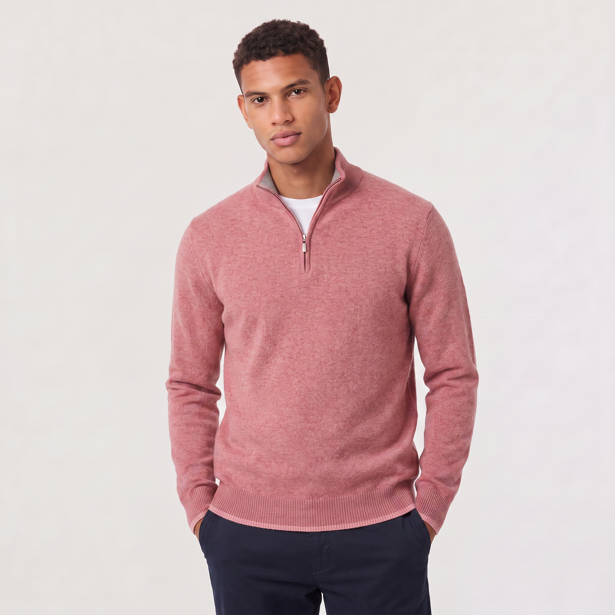 Men's Half-Zip Wool Blend Jumper