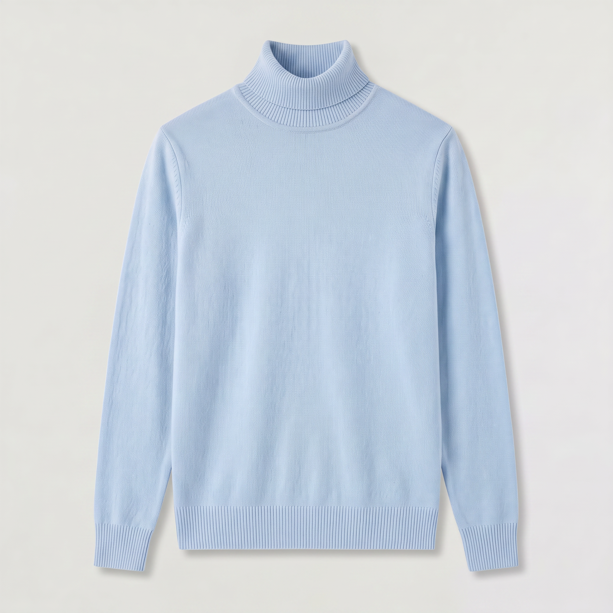 Men's Ribbed Wool Turtleneck Sweater