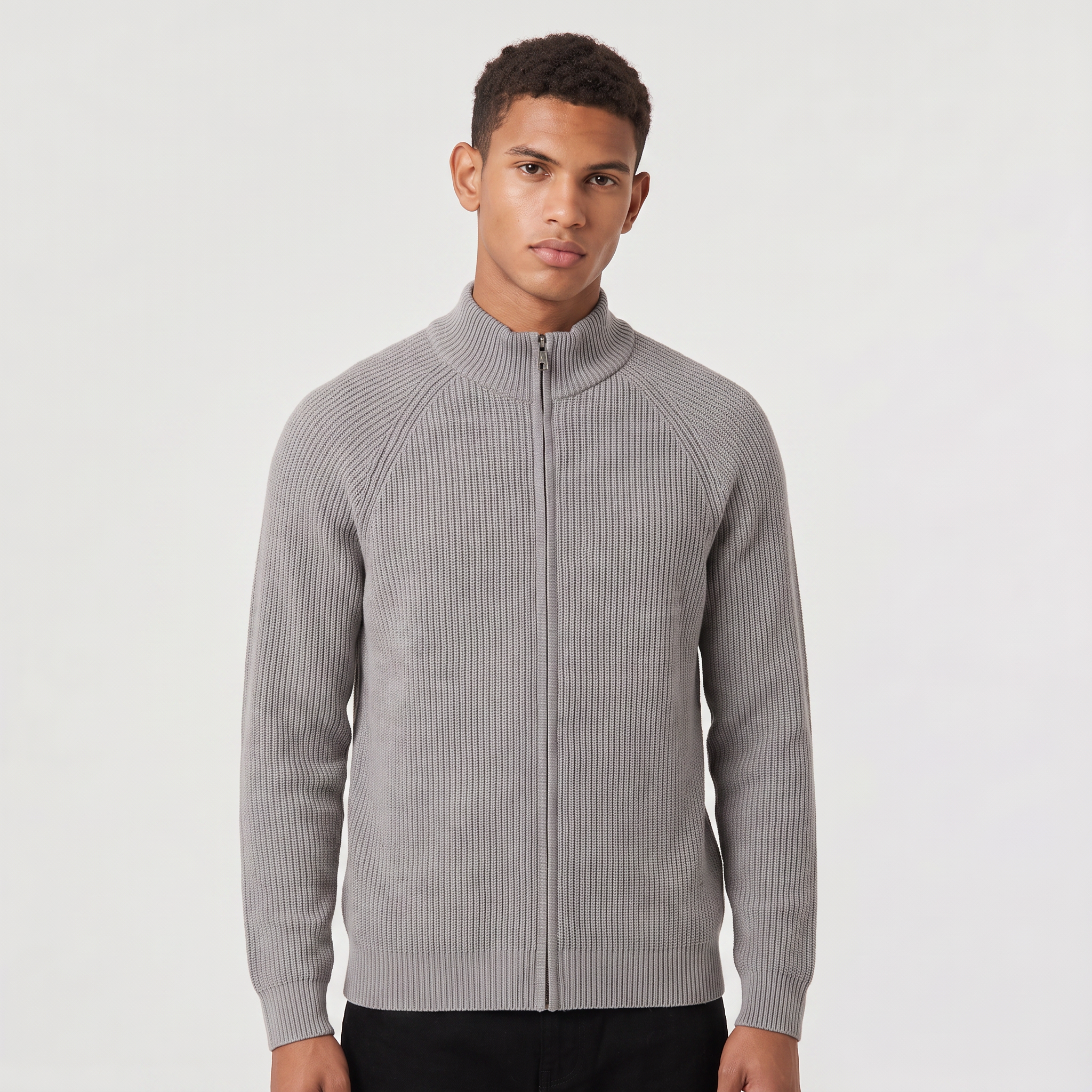 Men's Full-Zip Ribbed Cardigan