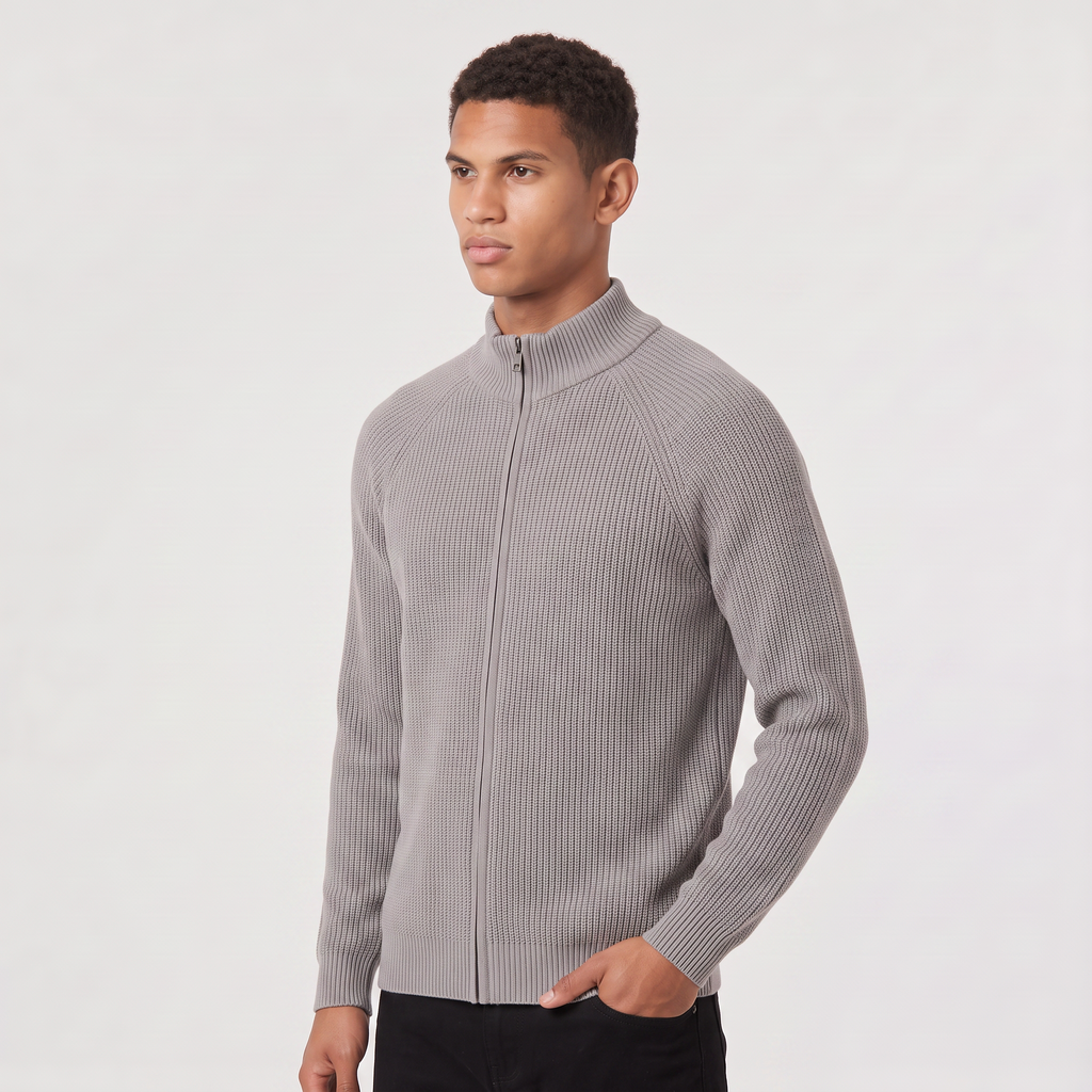 Men's Full-Zip Ribbed Cardigan