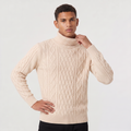Men's Cable Knit Wool Turtleneck Sweater