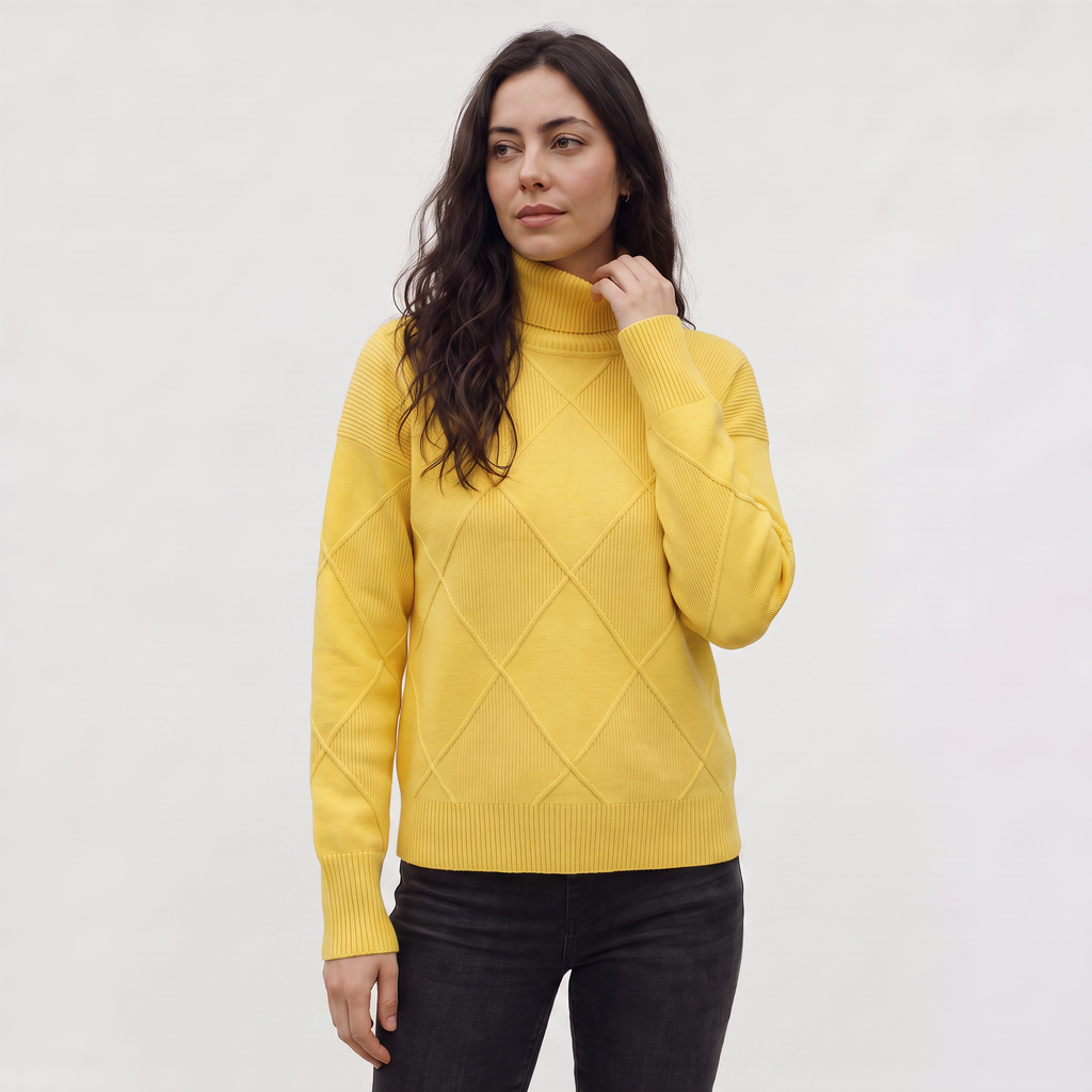 Women's Cable Knit Turtleneck Jumper