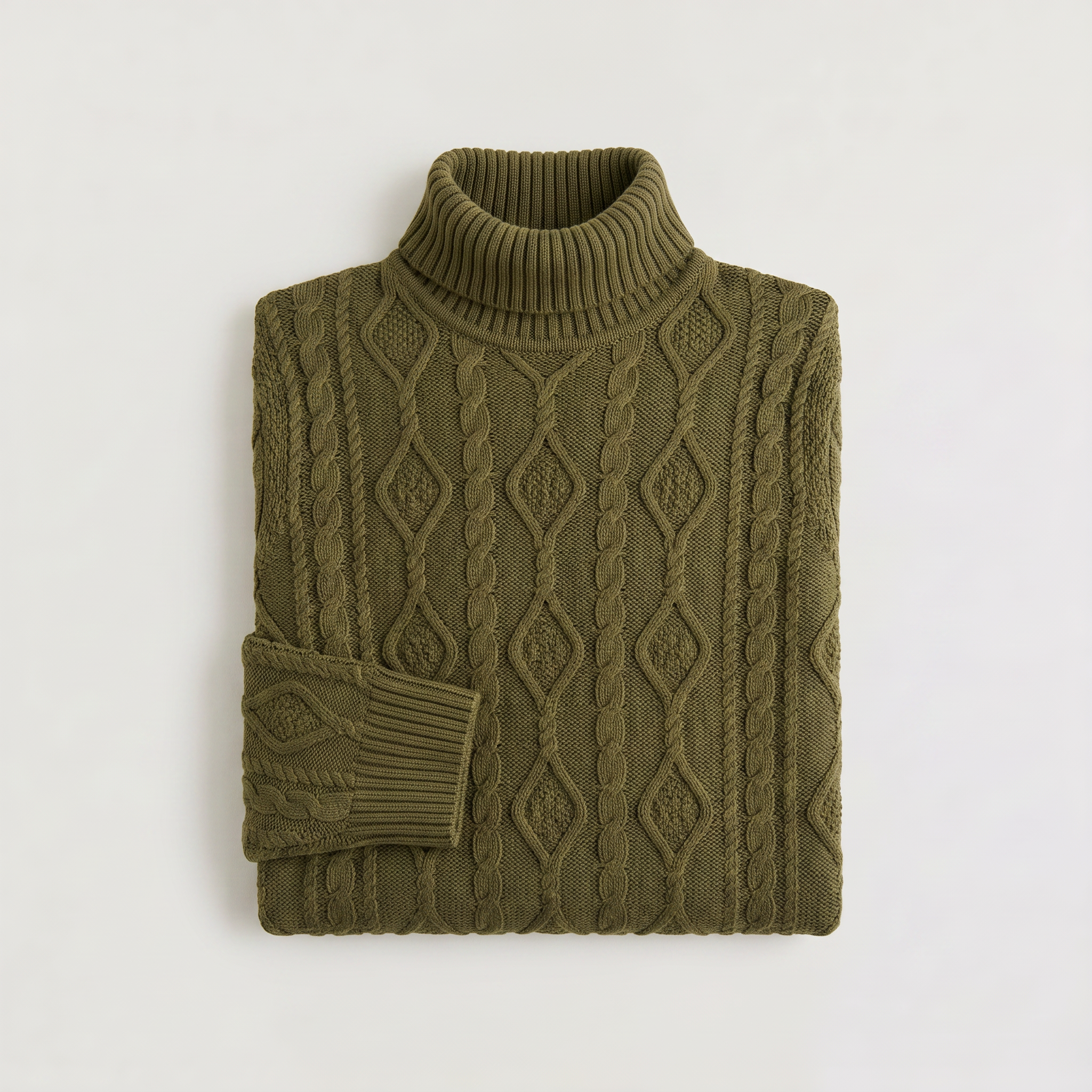Men's Cable Knit Turtleneck Sweater