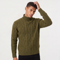 Men's Cable Knit Turtleneck Sweater