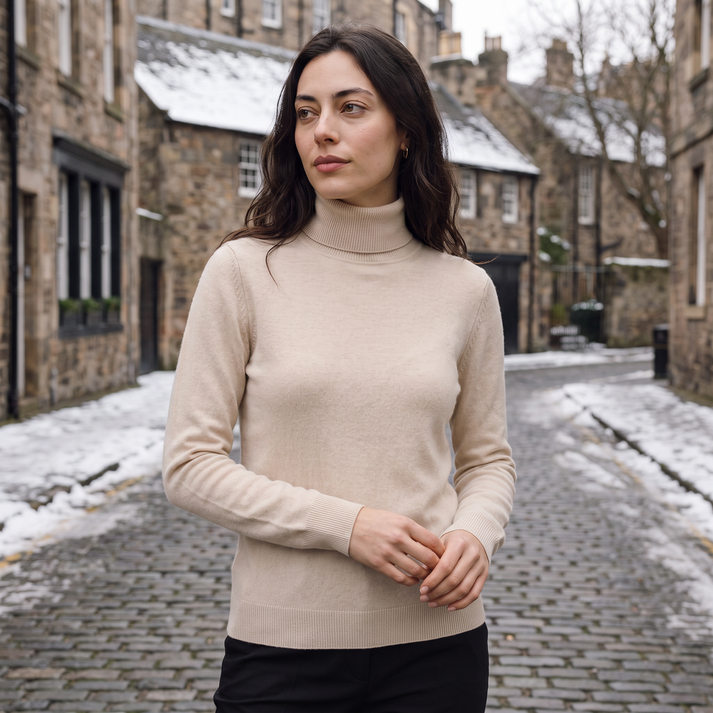 Women's Fine-Knit Turtleneck Jumper