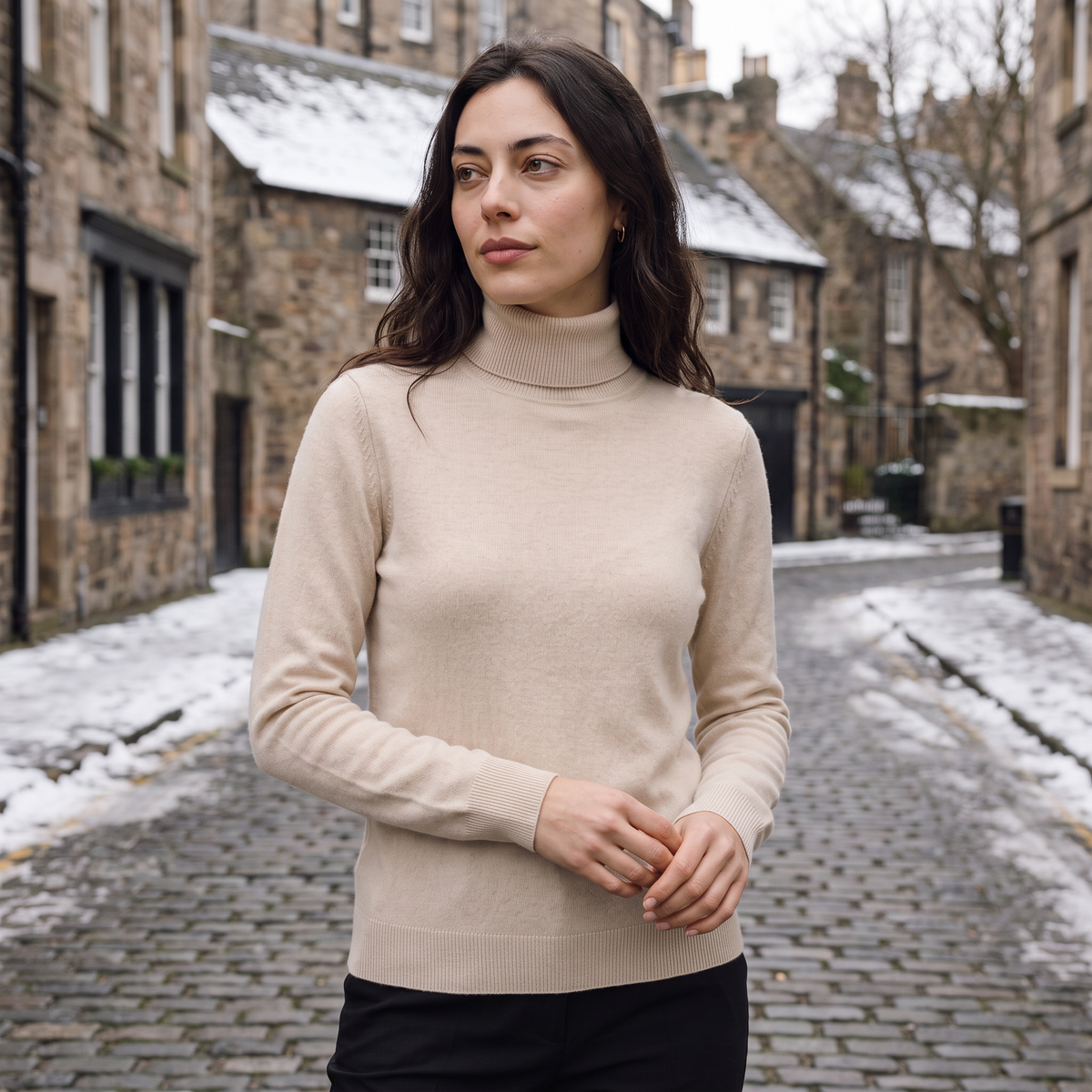 Women's Fine-Knit Turtleneck Jumper