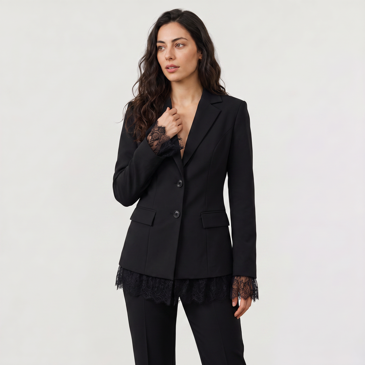 Women's Lace Single-Breasted Blazer