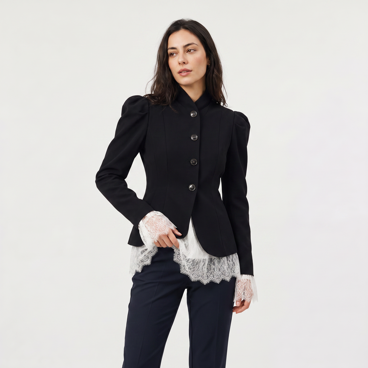 Women's Lace Single-Breasted Blazer
