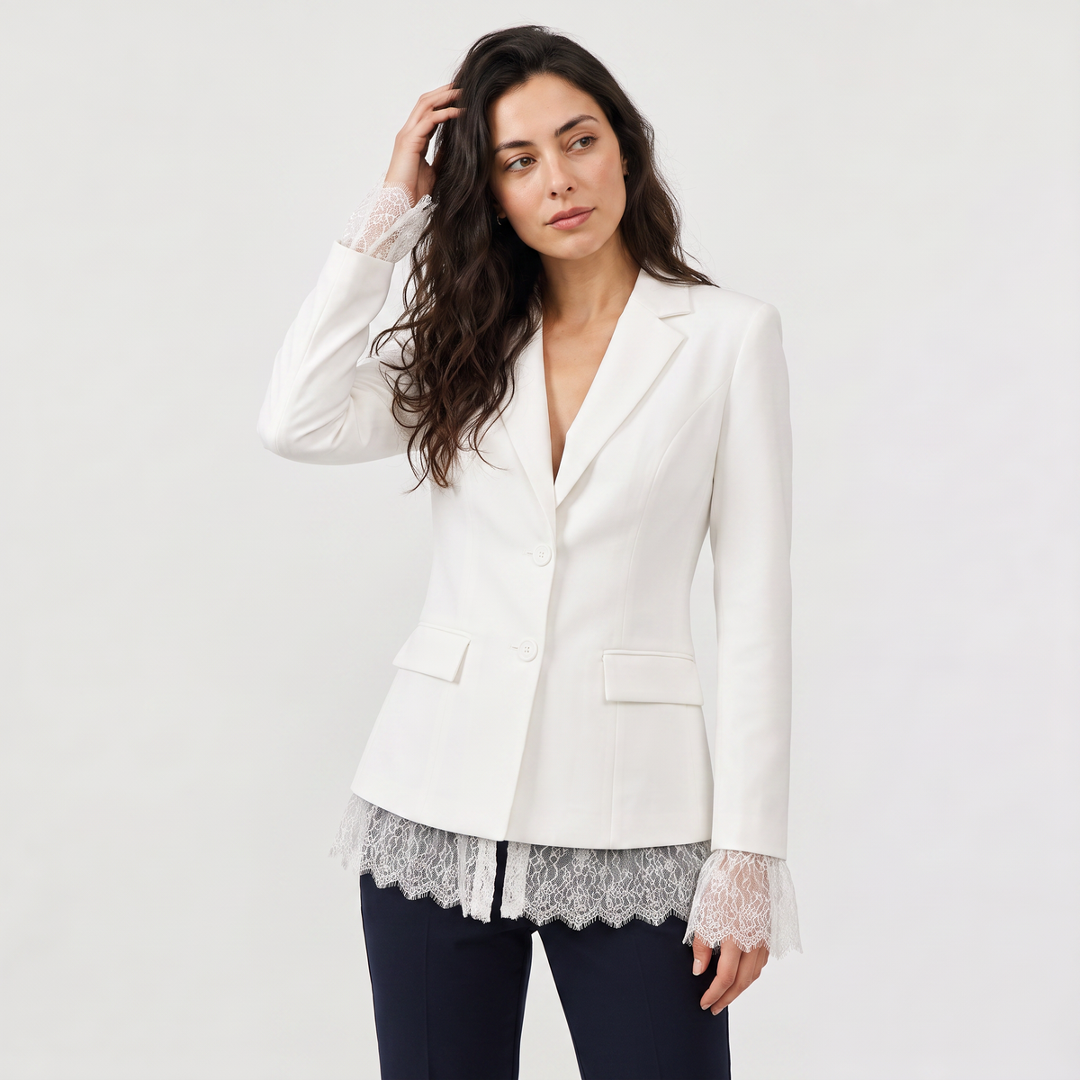 Women's Lace Single-Breasted Blazer