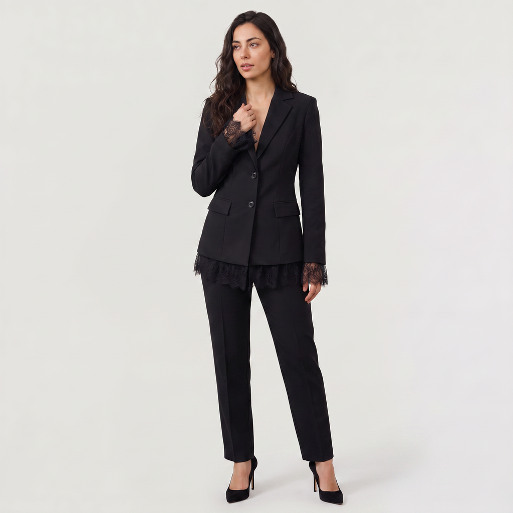 Women's Lace Single-Breasted Blazer