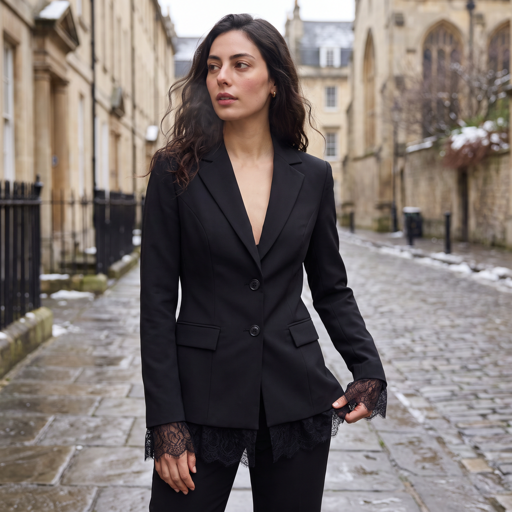Women's Lace Single-Breasted Blazer