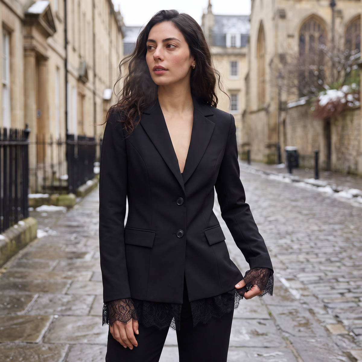 Women's Lace Single-Breasted Blazer