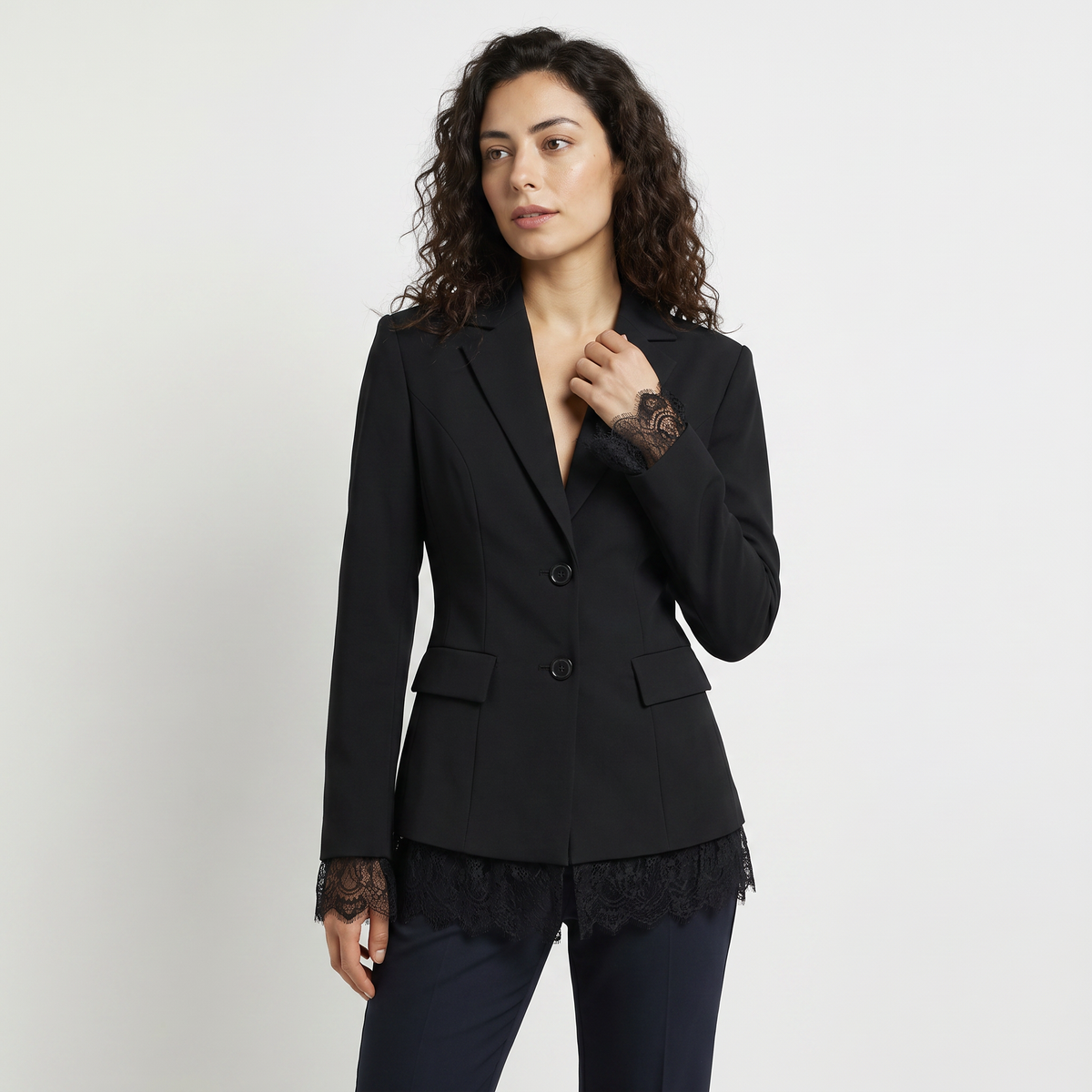 Women's Lace Single-Breasted Blazer