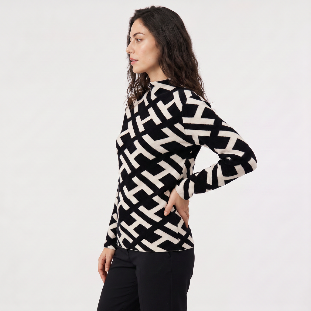 Women's Velvet Knit Turtleneck Jumper