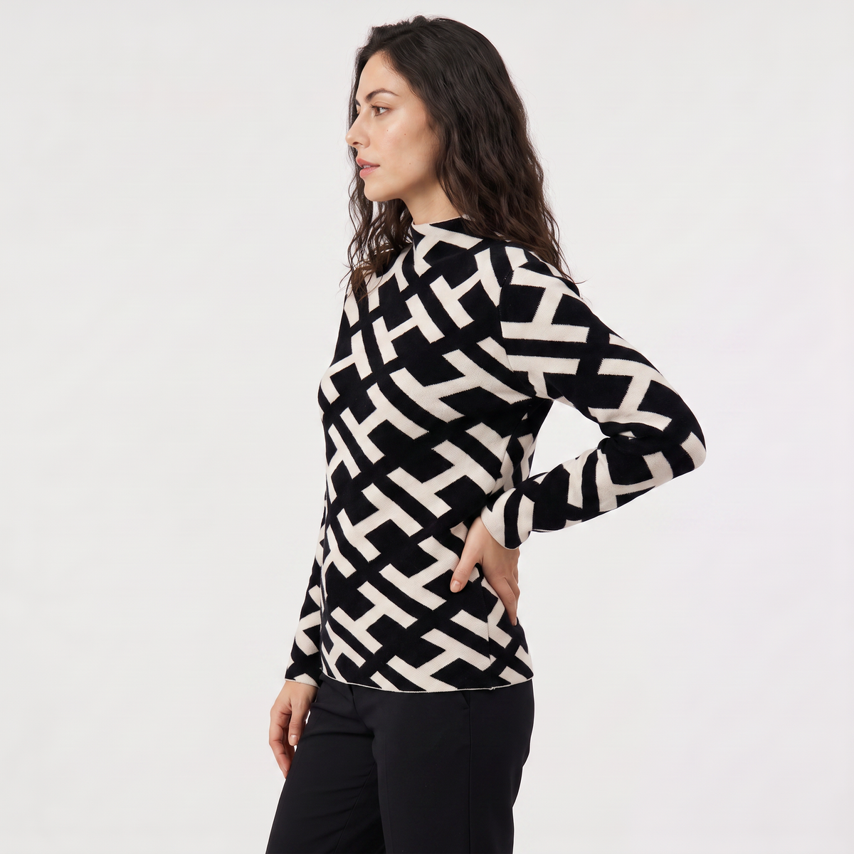 Women's Velvet Knit Turtleneck Jumper