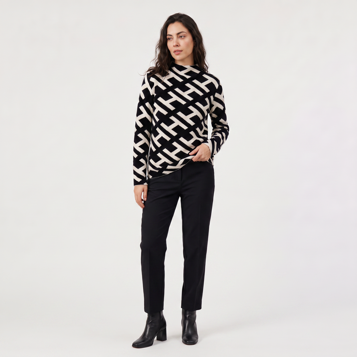 Women's Velvet Knit Turtleneck Jumper