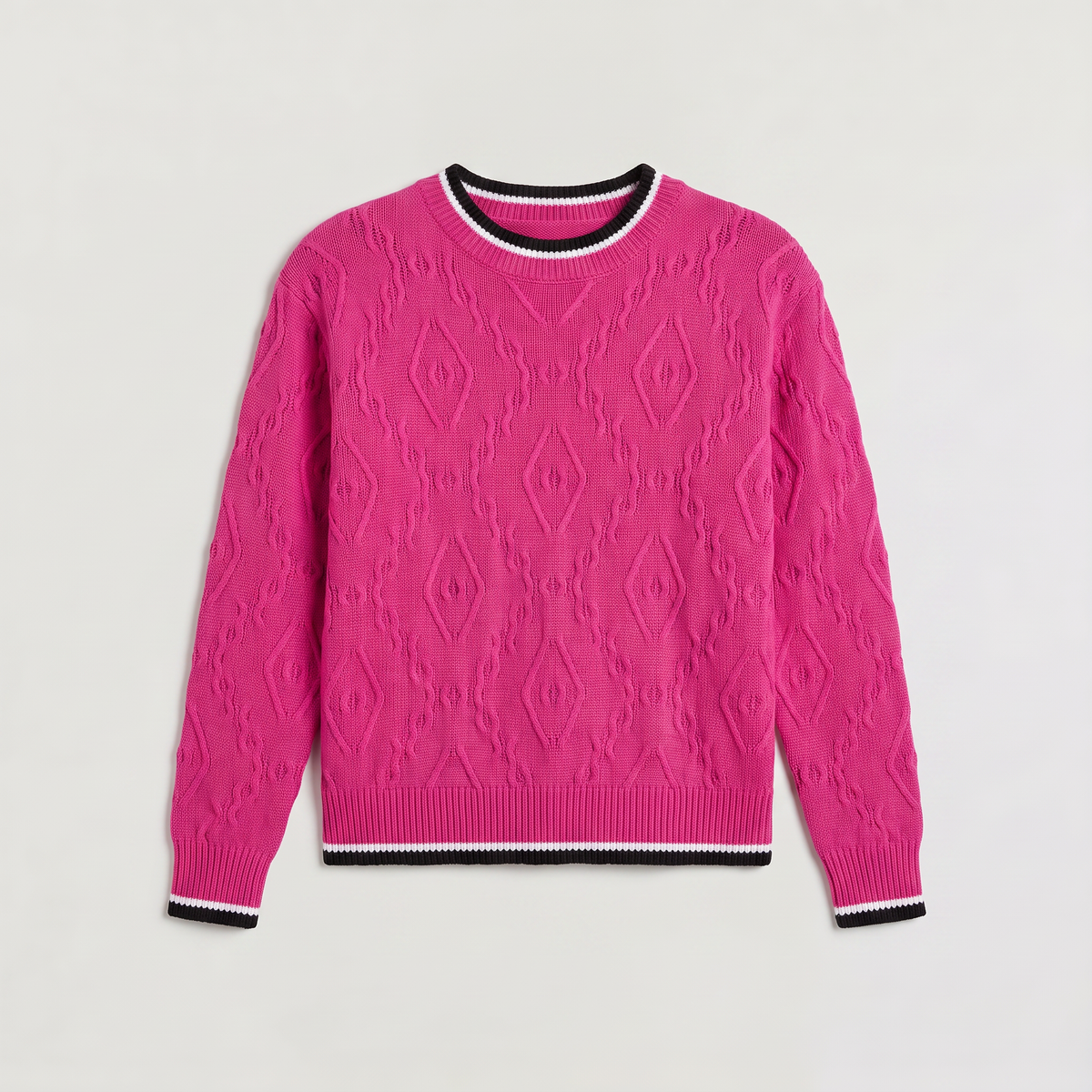 Women's Casual Striped Contrast Knit Jumper