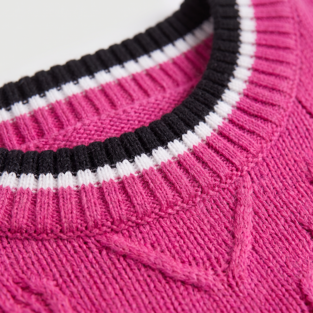 Women's Casual Striped Contrast Knit Jumper