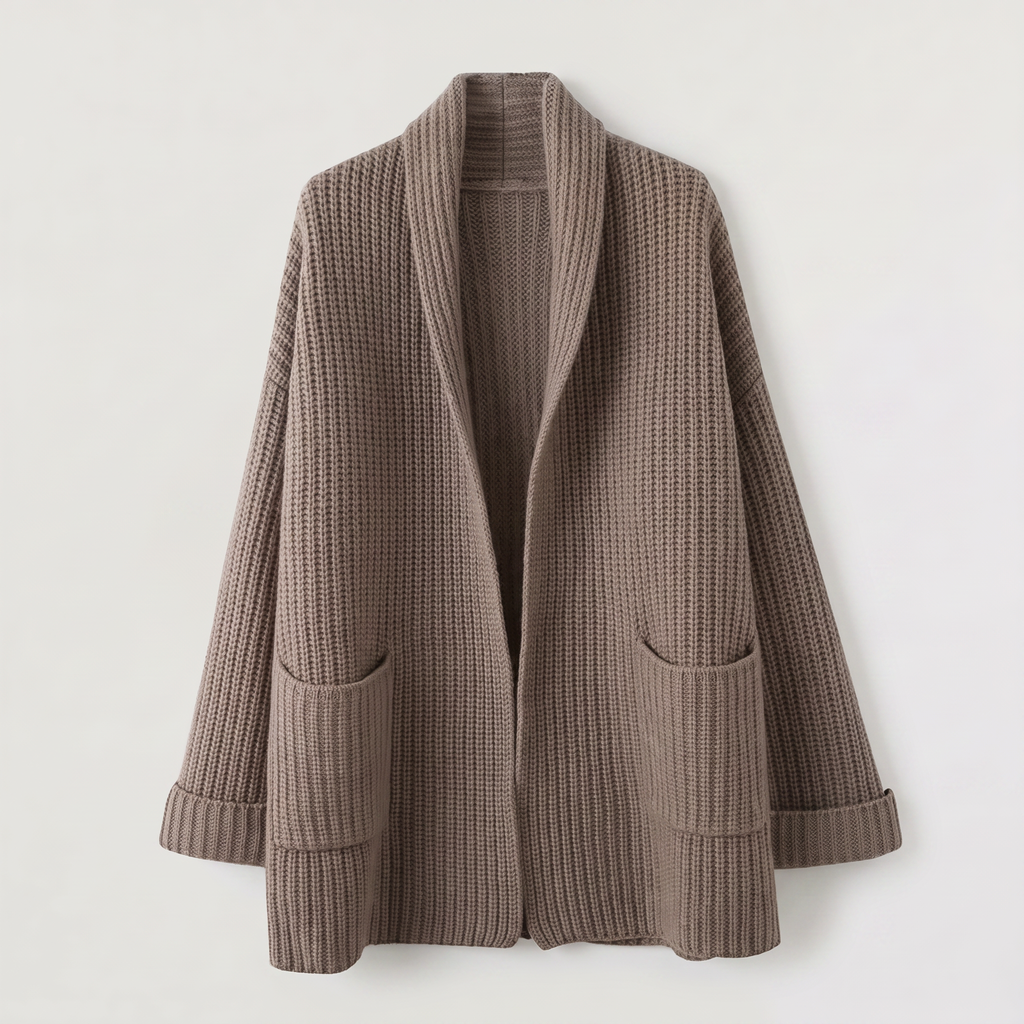 Women's Long Open-Front Chunky Knit Cardigan