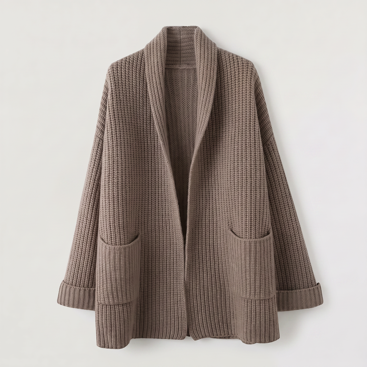 Women's Long Open-Front Chunky Knit Cardigan