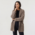 Women's Long Open-Front Chunky Knit Cardigan