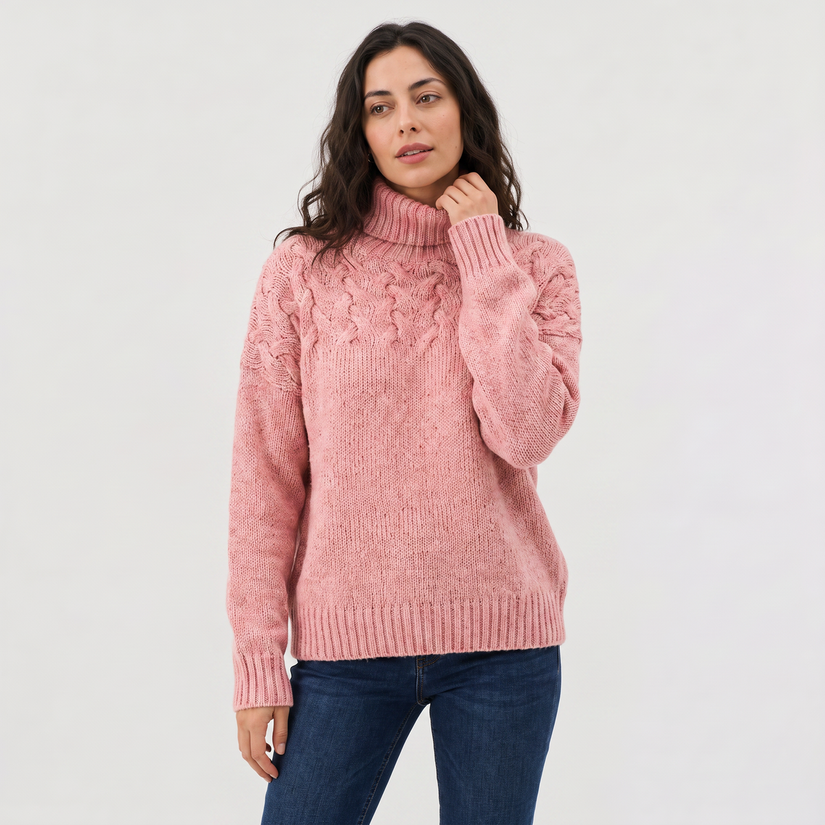 Women's Cable Knit Turtleneck Winter Jumper