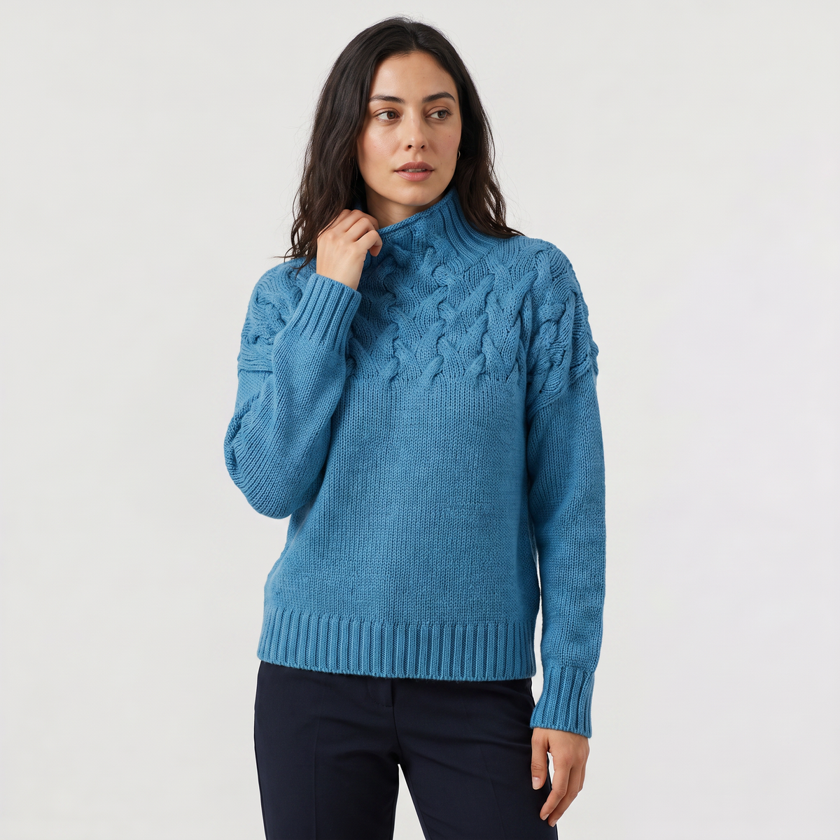 Women's Cable Knit Turtleneck Winter Jumper