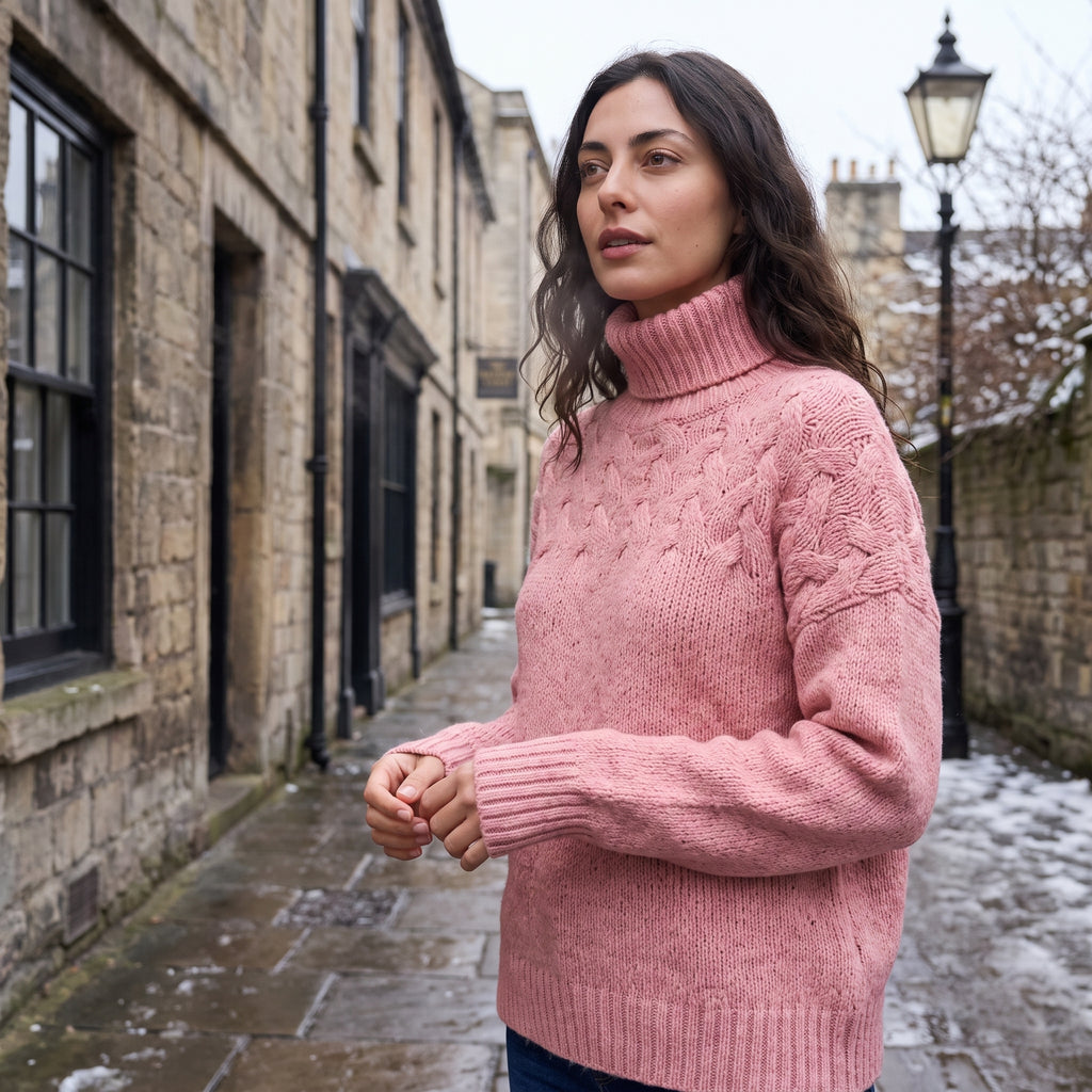 Women's Cable Knit Turtleneck Winter Jumper