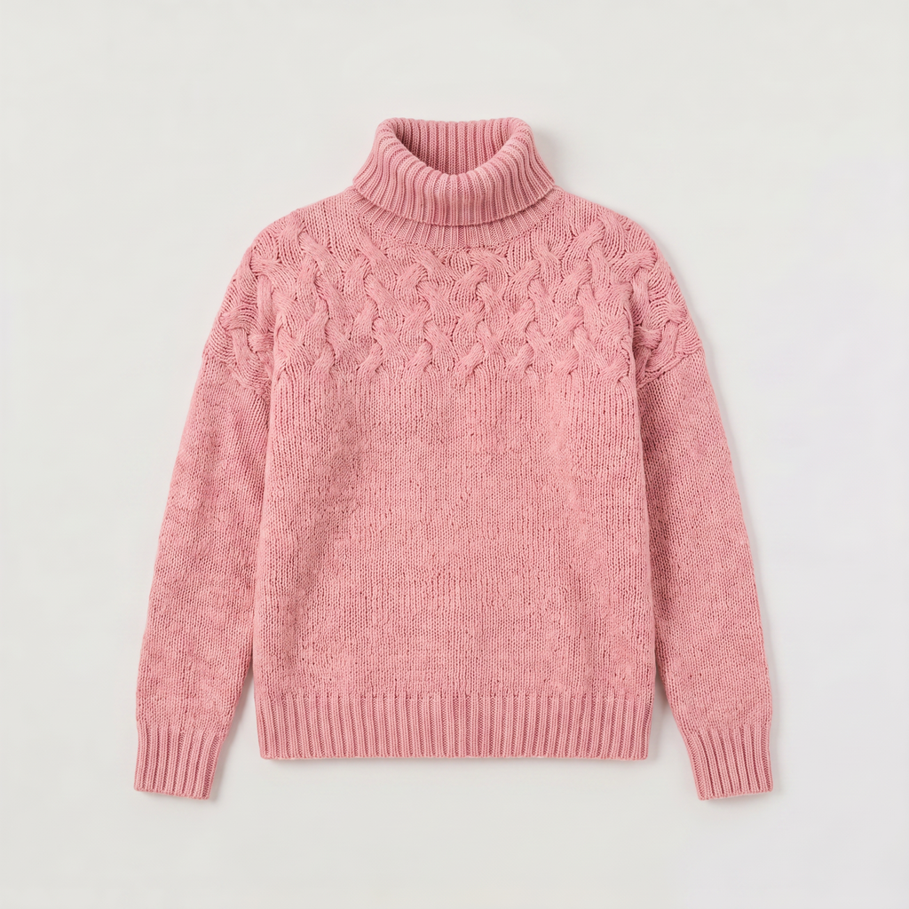 Women's Cable Knit Turtleneck Winter Jumper