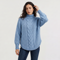 Women's Cable Knit Turtleneck Chunky Winter Jumper
