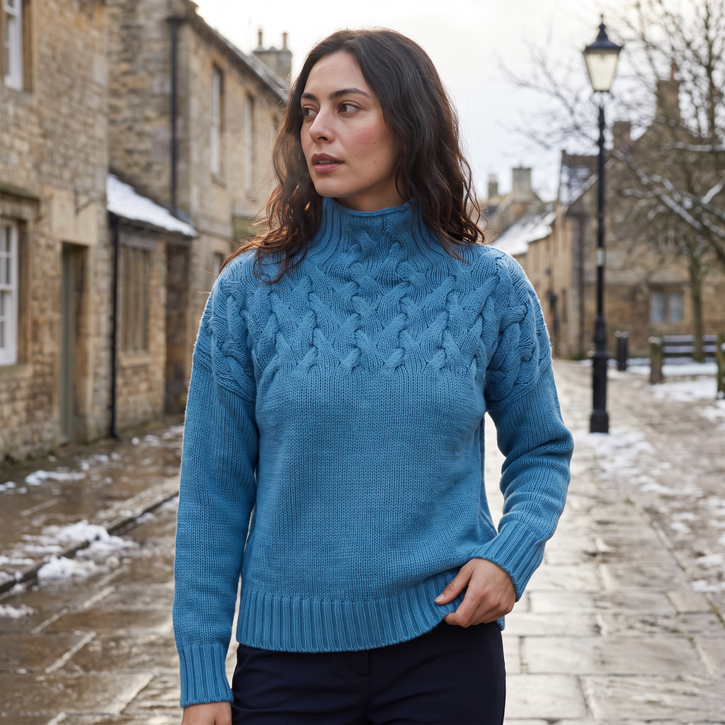 Women's Cable Knit Turtleneck Winter Jumper