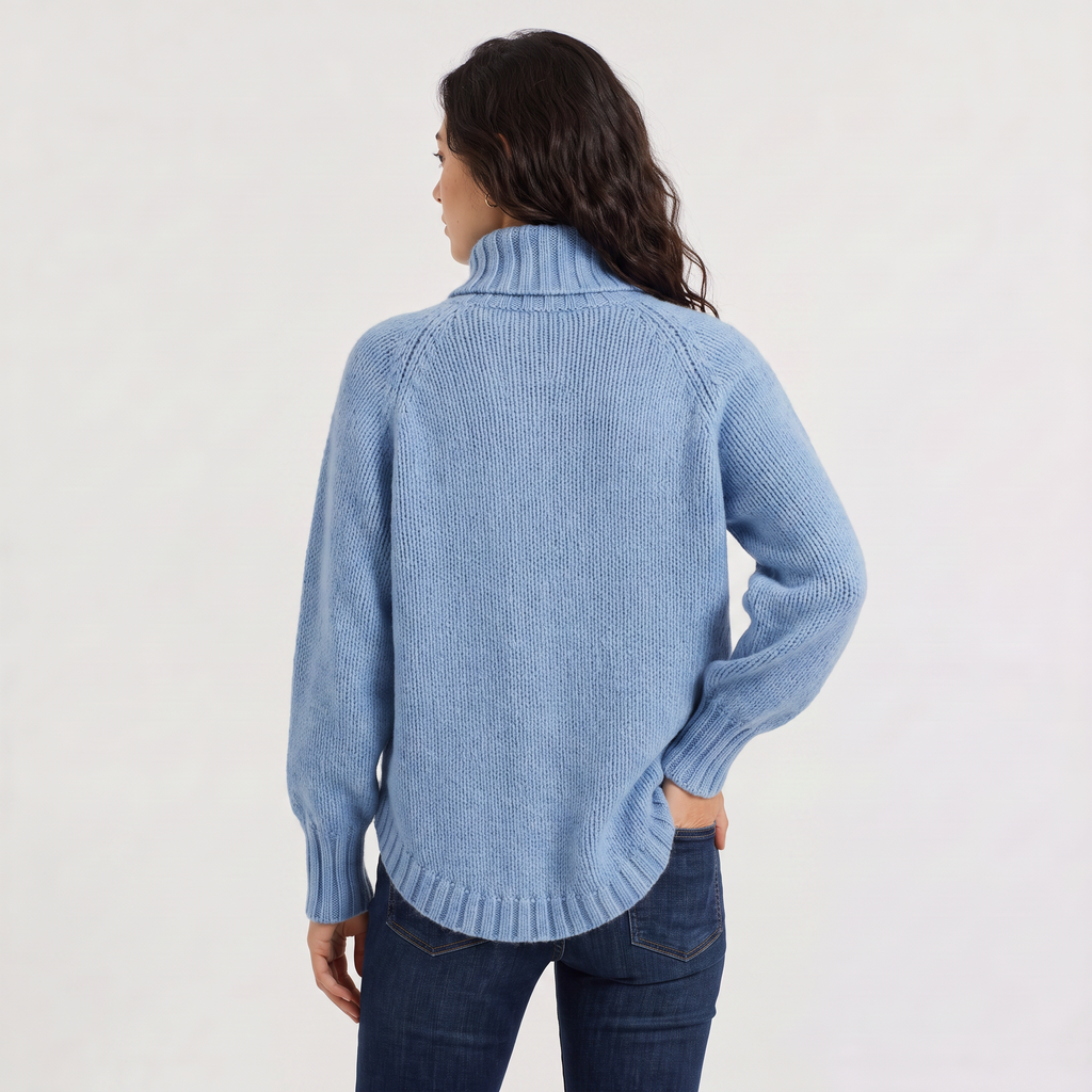Women's Cable Knit Turtleneck Chunky Winter Jumper