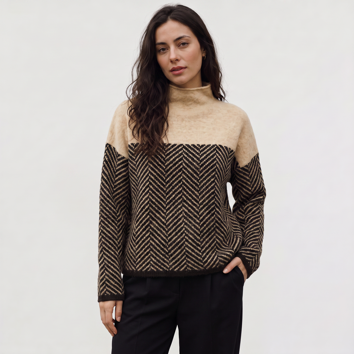 Women's Relaxed Turtleneck Knit Sweater
