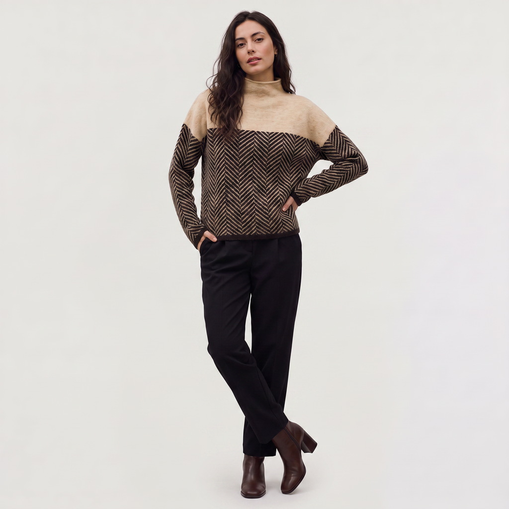 Women's Relaxed Turtleneck Knit Sweater