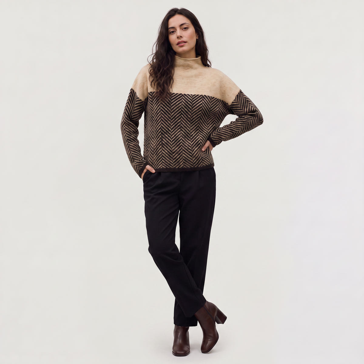 Women's Relaxed Turtleneck Knit Sweater