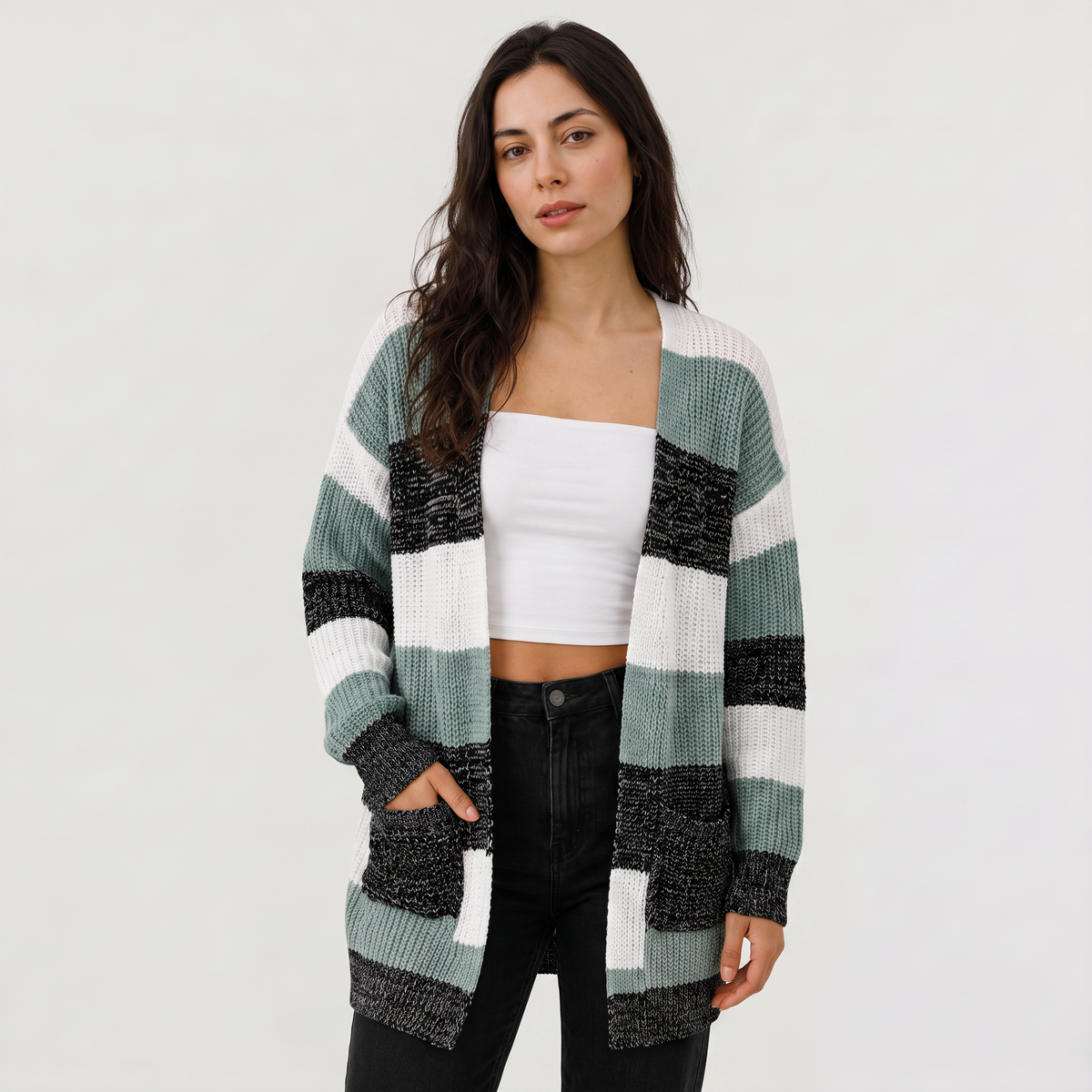 Women's Lightweight Open-Front Knit Cardigan